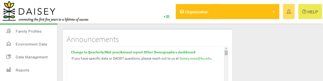 Daisey help screen