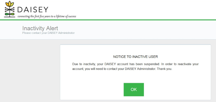 Inactivity Alert Notice to Inactive Users
